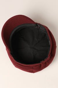 Burgundy Solid Color Casual Newsboy Cap Cabbie Hat