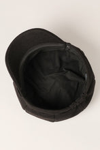 Black Solid Color Casual Newsboy Cap Cabbie Hat