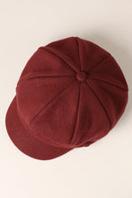 Burgundy Solid Color Casual Newsboy Cap Cabbie Hat