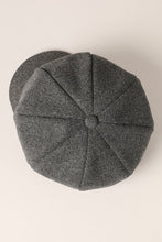 Charcoal Solid Color Casual Newsboy Cap Cabbie Hat