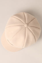 Beige Solid Color Casual Newsboy Cap Cabbie Hat