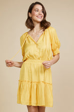 Mango Sorbet Solid Tiered Dress