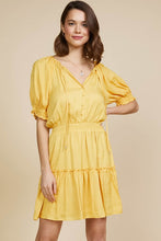 Mango Sorbet Solid Tiered Dress