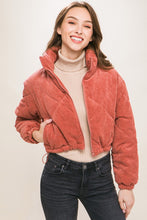 Terra Corduroy Semi-Cropped Zip Up Jacket With Pockets