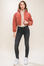 Terra Corduroy Semi-Cropped Zip Up Jacket With Pockets