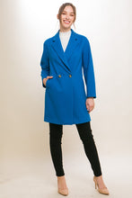 Azure Lapel Collared Double Breasted Full Coat