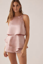 Dusty Rose Crew Neckline With Tiered Romper