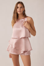 Dusty Rose Crew Neckline With Tiered Romper