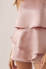 Dusty Rose Crew Neckline With Tiered Romper