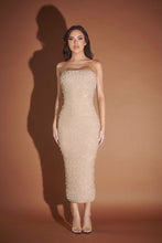 Gold Rhinestone Midi Dress