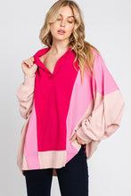 Pink Multi Colorblock Thermal Oversized Top