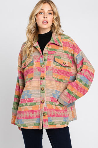 Pink Multi Aztec Print Jacket