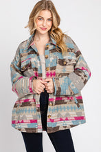 Blue Multi Aztec Print Jacket