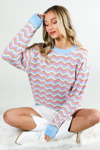 Long Sleeve Multi Color Sweater Top