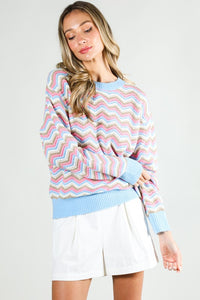 Long Sleeve Multi Color Sweater Top