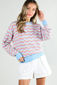 Long Sleeve Multi Color Sweater Top