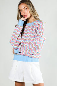 Long Sleeve Multi Color Sweater Top