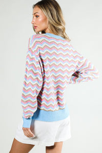 Long Sleeve Multi Color Sweater Top