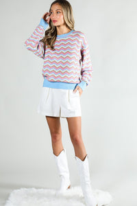 Long Sleeve Multi Color Sweater Top