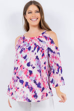 Pink/Purple Cold Shoulder Detail Top