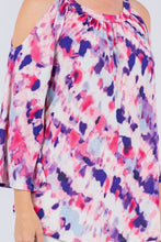 Pink/Purple Cold Shoulder Detail Top