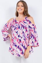 Pink/Purple Cold Shoulder Detail Top