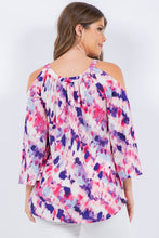 Pink/Purple Cold Shoulder Detail Top