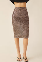 Rose Gold Classic Sequin Midi Skirt