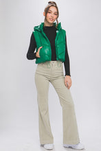 Kelly PU Faux Leather Chevron Puffer Vest