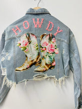 Blue Denim Howdy Boots Crop Jacket