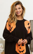 Black Big Pumpkin Embroidered Sweater