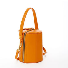 Dark Orange Harper Orange Leather Bucket Bag