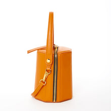 Dark Orange Harper Orange Leather Bucket Bag