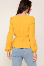 Honey Mustard Brooklyn Airflow Surplice Top With Self Tie
