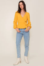 Honey Mustard Brooklyn Airflow Surplice Top With Self Tie