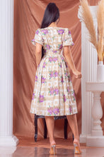 Purple Multi Glitter Flower Midi Dress