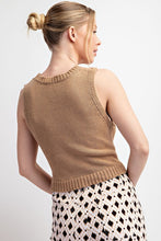 Latte Cropped Knit Tank Top