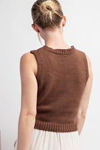Espresso Cropped Knit Tank Top