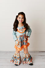 Multi Kids Teal & Squash Floral Pocket Bell Bottom Set