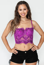 Purple Sequin Mesh With Adjustable Straps