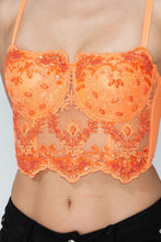 Orange Sequin Mesh With Adjustable Straps