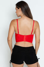 Red Sequin Mesh With Adjustable Straps