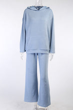 Baby Blue Loungewear Knitted Hoodie And Pants 2pc Set