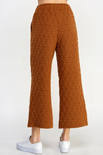 Rust Quilted Cropped Wide Pants