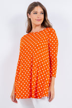 Apricot Polka Dot 3/4 Tunic Top