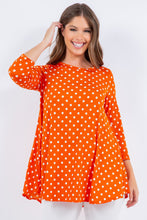 Apricot Polka Dot 3/4 Tunic Top