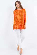 Apricot Polka Dot 3/4 Tunic Top