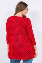 Red Polka Dot 3/4 Tunic Top