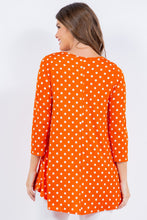 Apricot Polka Dot 3/4 Tunic Top