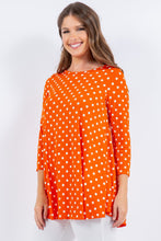 Apricot Polka Dot 3/4 Tunic Top